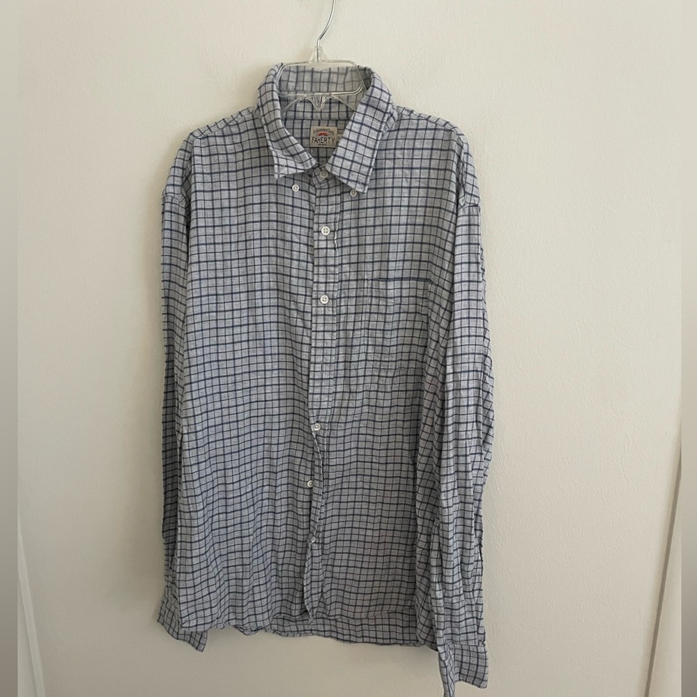 faherty mens XL button shirt 100% cotton